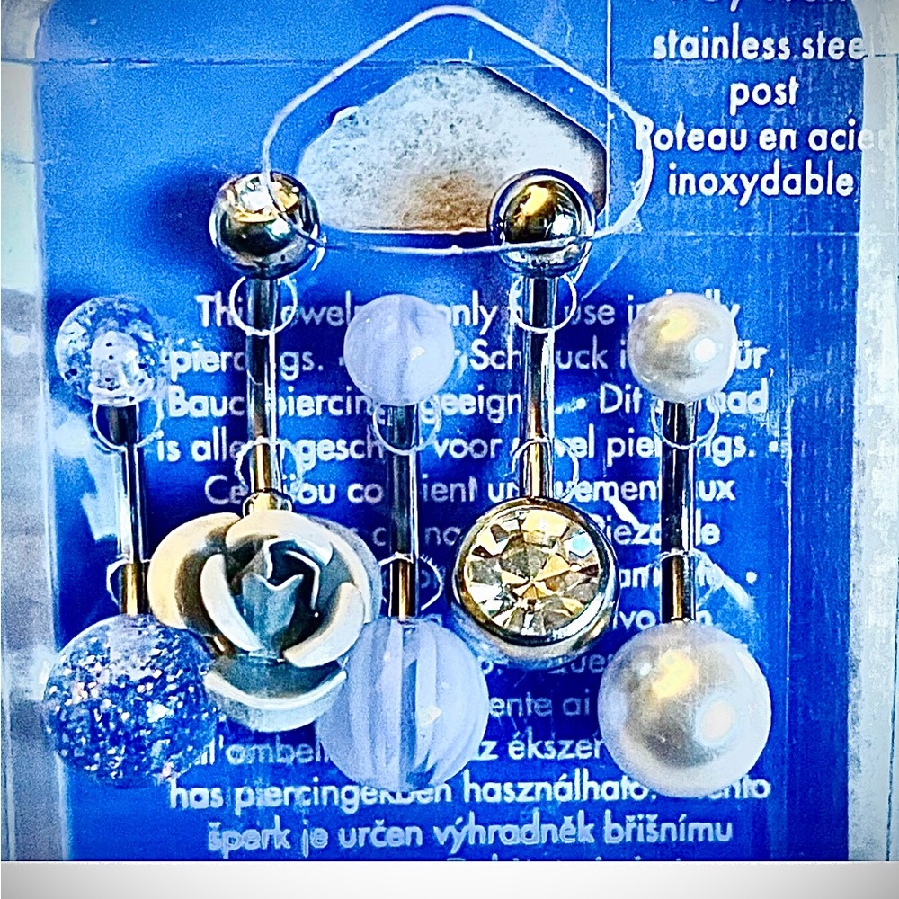 NWT 5 BellyRings Stainless Steel